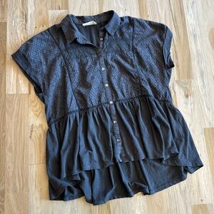 Lucky Brand Unique Dark Gray Top, L